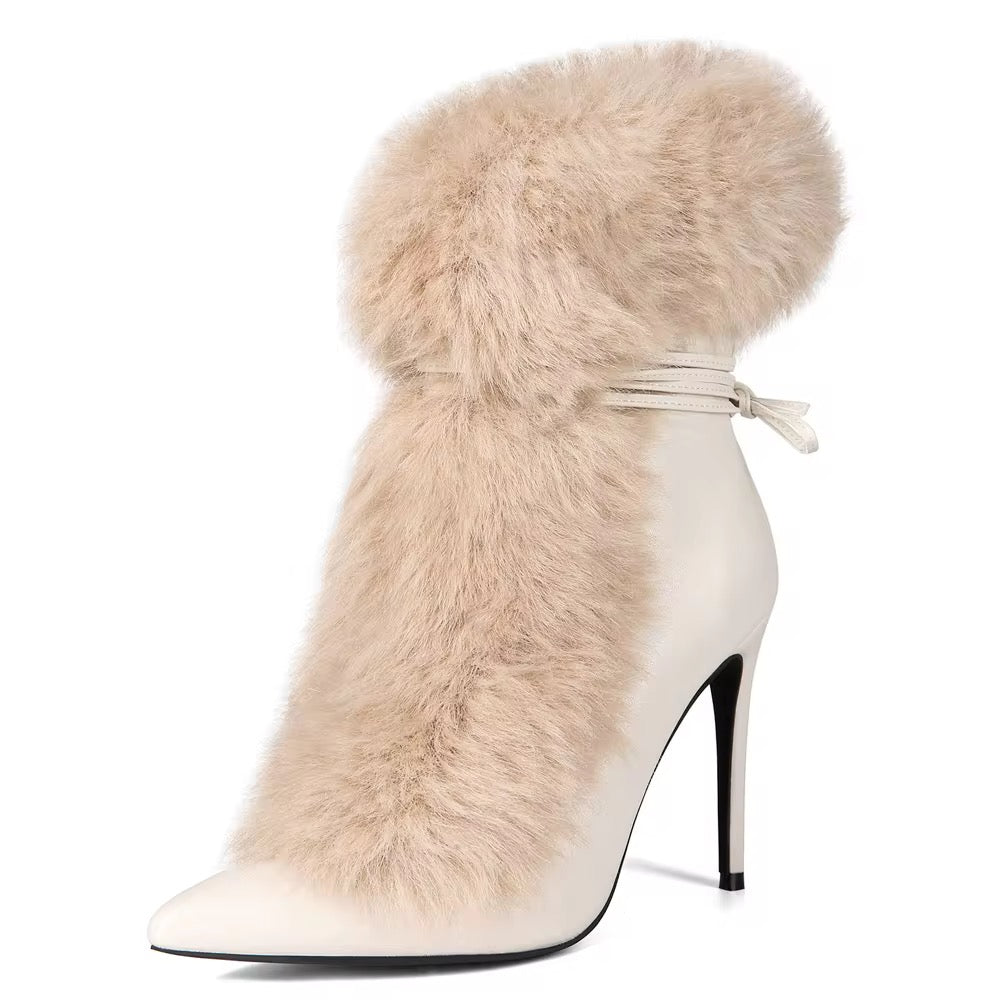Stilettos Thin Fluffy Furry Heel Boots