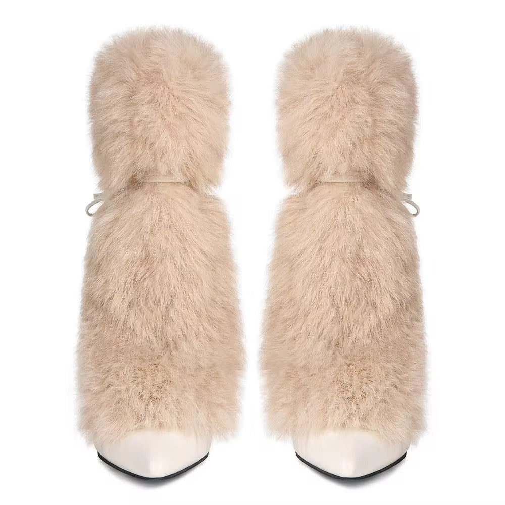 Stilettos Thin Fluffy Furry Heel Boots