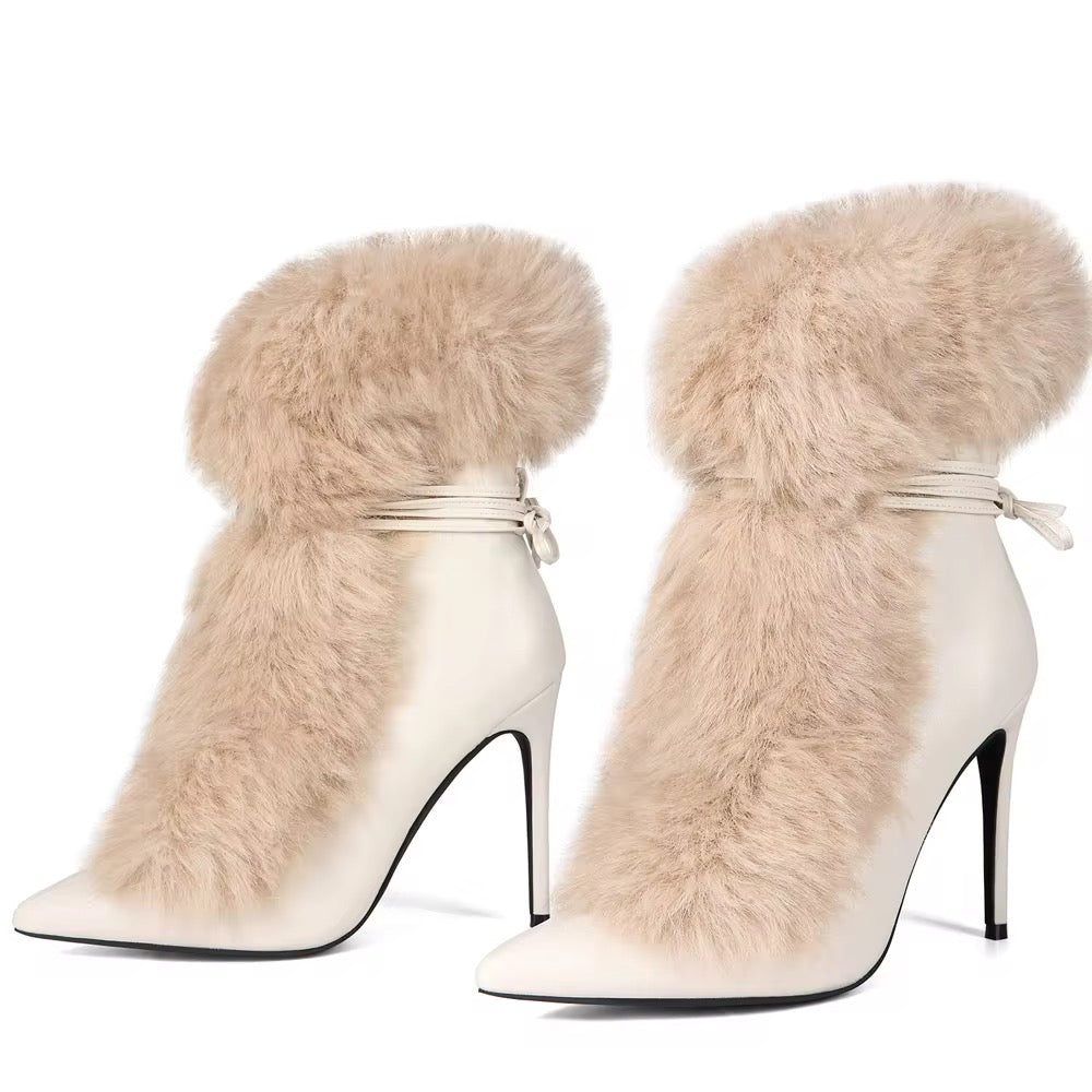 Stilettos Thin Fluffy Furry Heel Boots