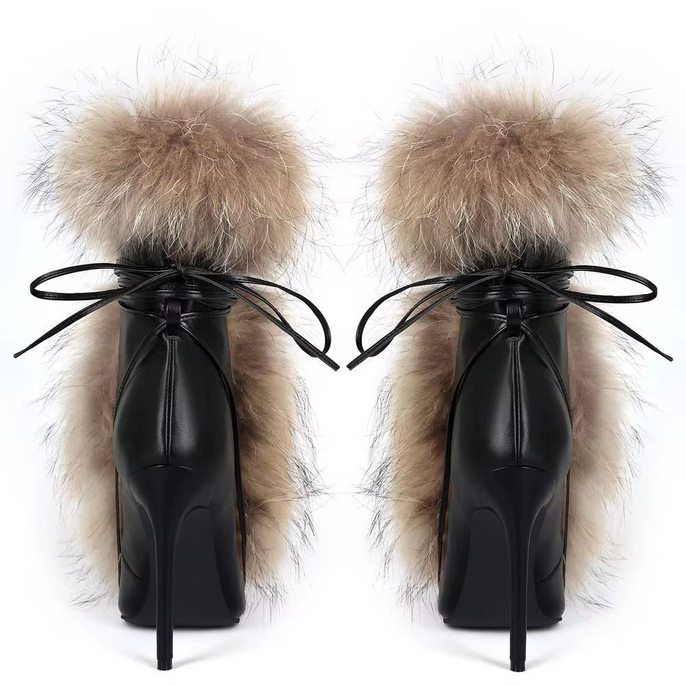 Stilettos Thin Heel Furry Boots