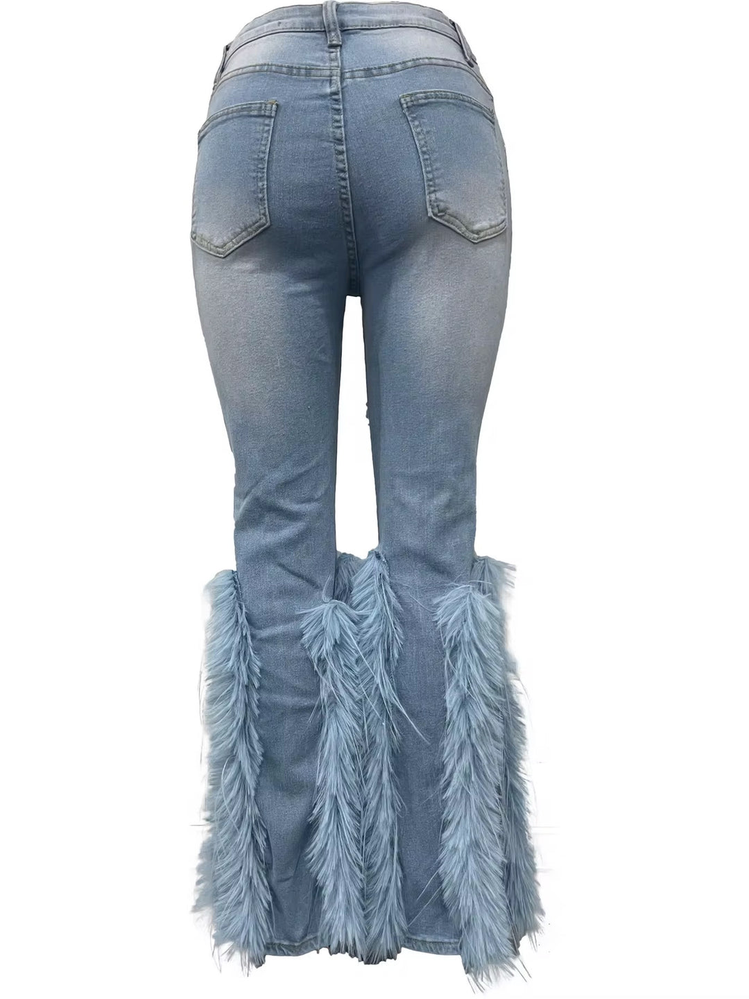 Pearl Furry Ripped Jeans