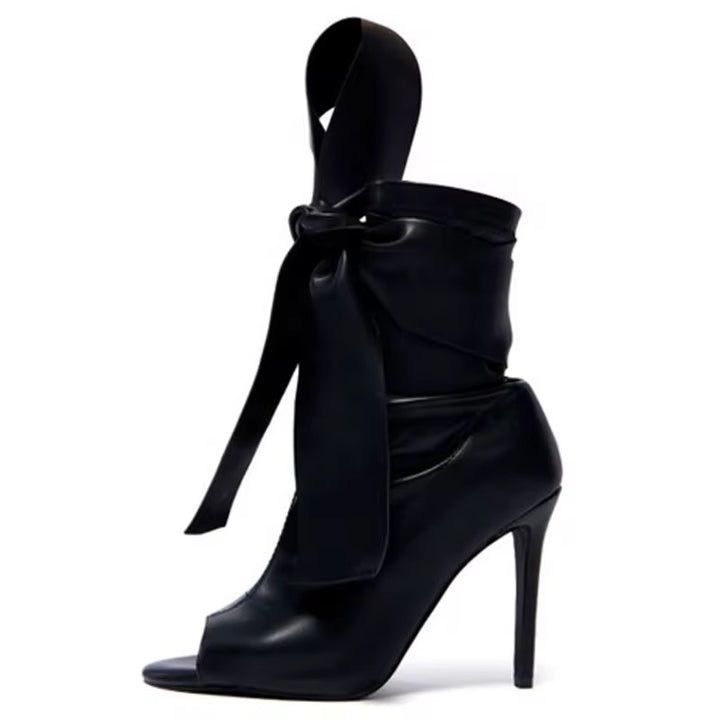 Peep Toe High Heel Stiletto Boots