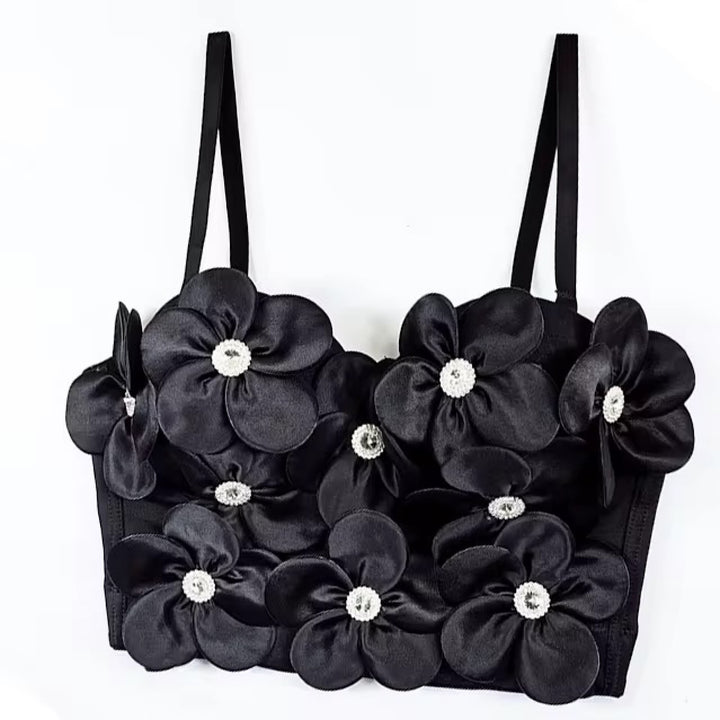 Floral Rhinestone Top