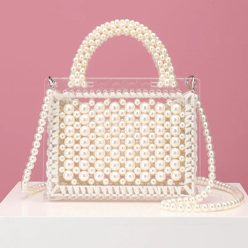 Pearl Acrylic Single Shoulder Across Evening Handbags