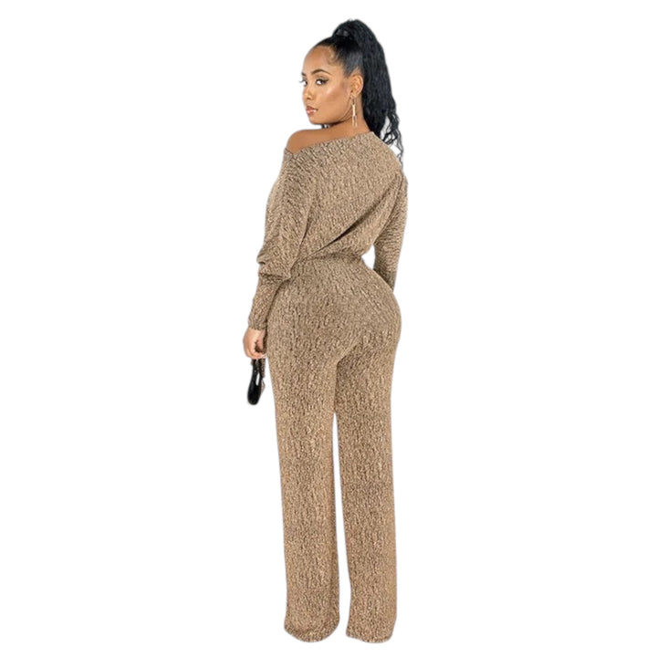 Solid Golden Color Loose Jumpsuits for women