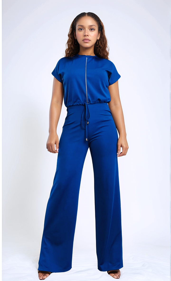 Ladies Short Sleeve Top & High Waist Pant Set