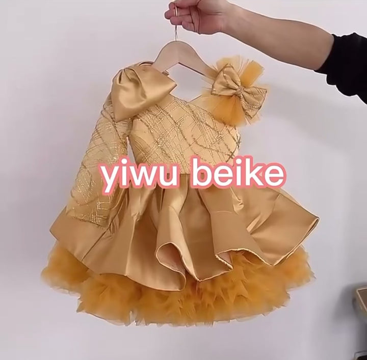 Fluffy Haute One shoulder Girls Dresses