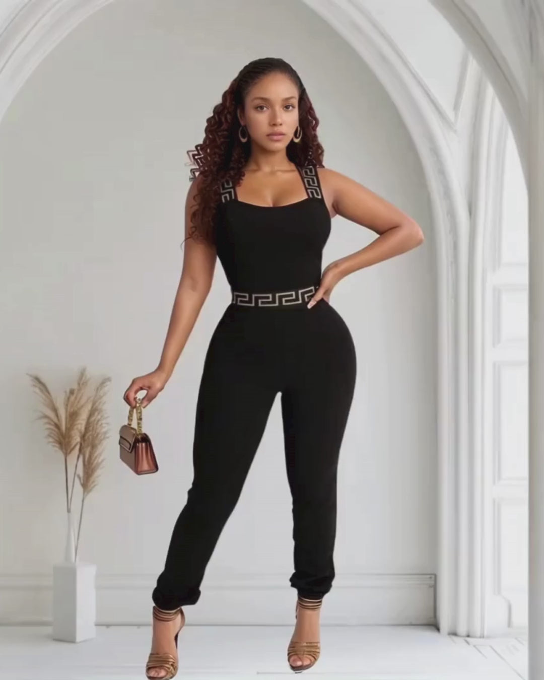 Summer, Spring Jumpsuites Ladies Rompers Designer Spaghetti Strap Bodycon Jumpsuit