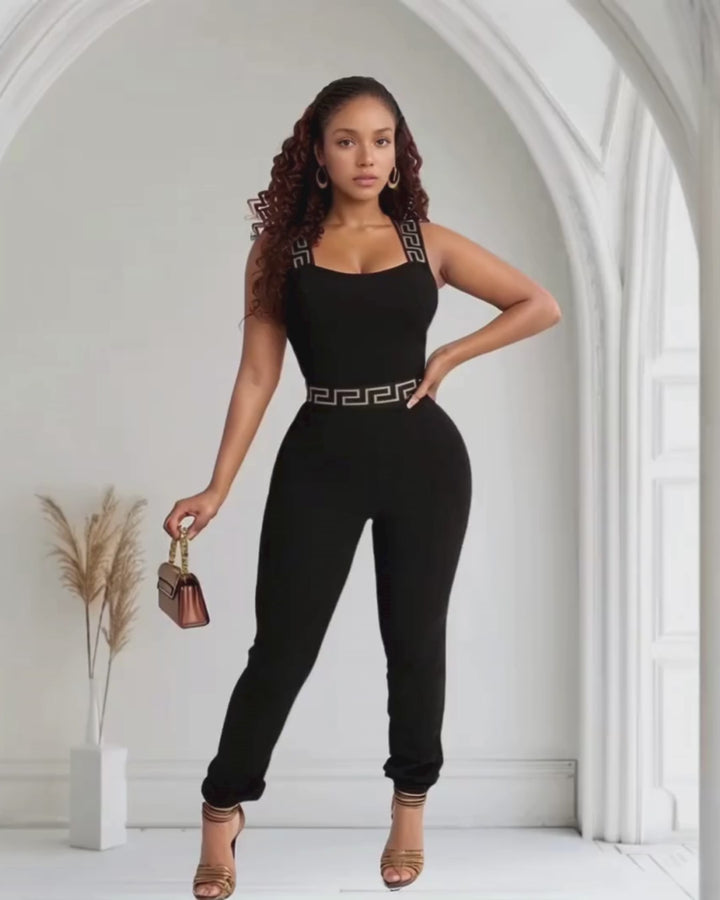 Summer, Spring Jumpsuites Ladies Rompers Designer Spaghetti Strap Bodycon Jumpsuit