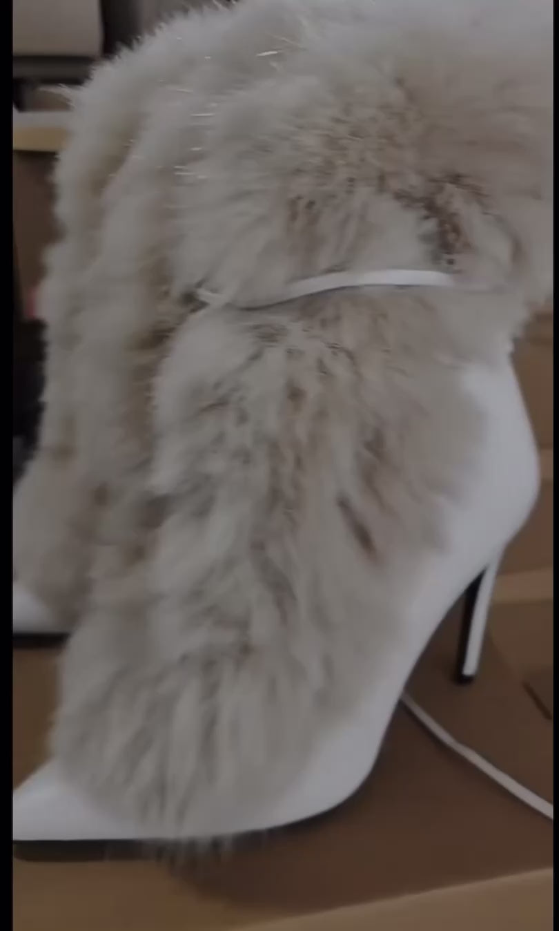 Stilettos Thin Fluffy Furry Heel Boots
