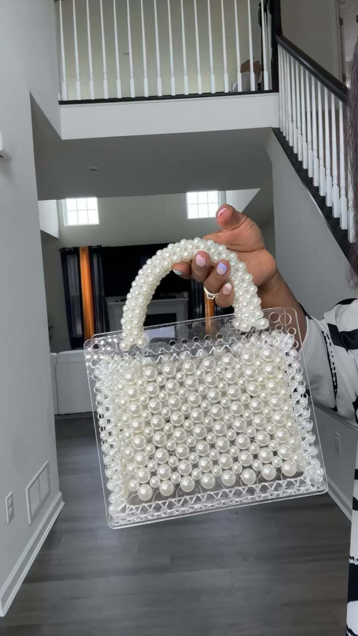 Pearl Acrylic Single Shoulder Across Evening Handbags
