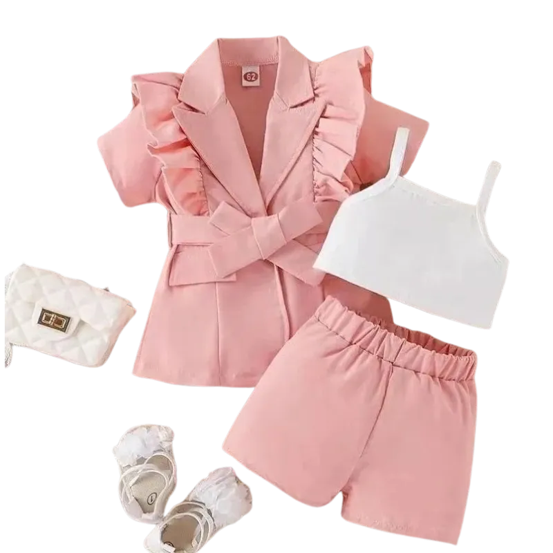 3-Piece Top, Shorts & Jacket Set for Girls