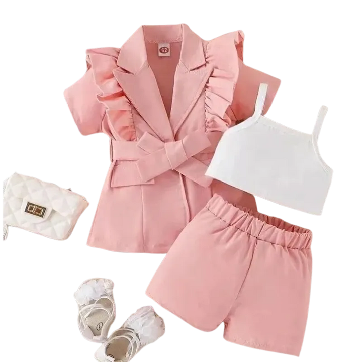 3-Piece Top, Shorts & Jacket Set for Girls