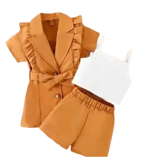 3-Piece Top, Shorts & Jacket Set for Girls