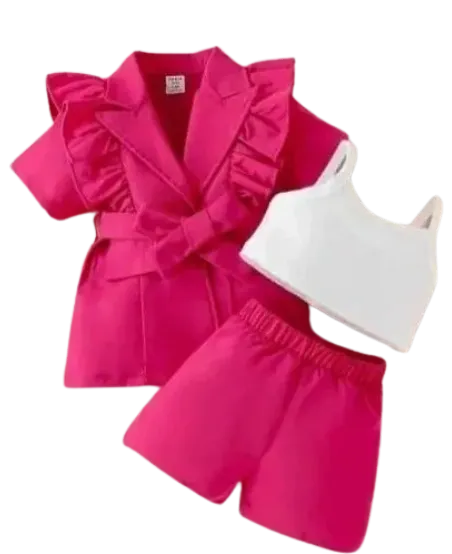 3-Piece Top, Shorts & Jacket Set for Girls