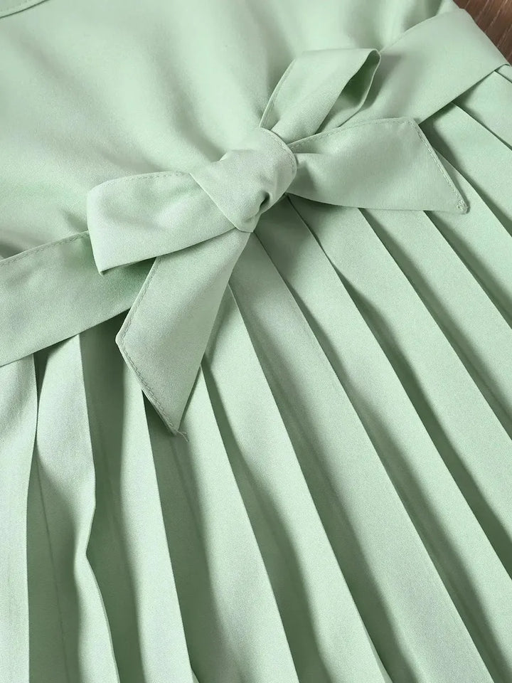 Sleeveless Dress with Bow for Baby Girls