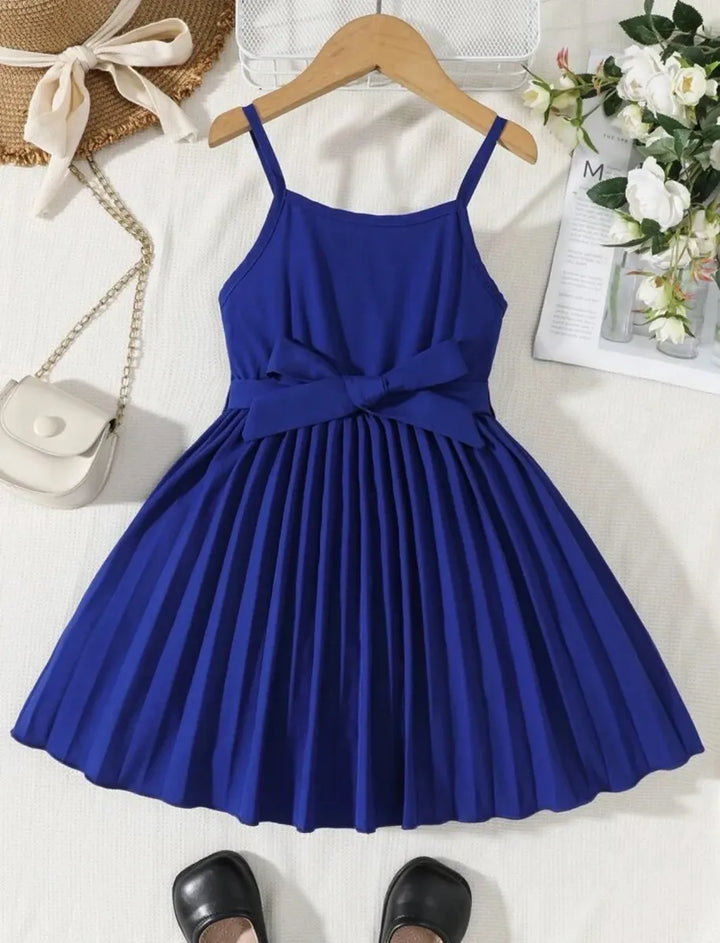 Sleeveless Dress with Bow for Baby Girls