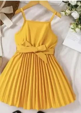 Sleeveless Dress with Bow for Baby Girls