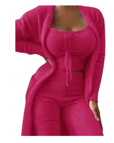 Women's 3-Piece Velvet Pajamas